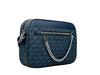 Michael Kors Jet Set East West Navy Leather Zip Chain Crossbody Bag