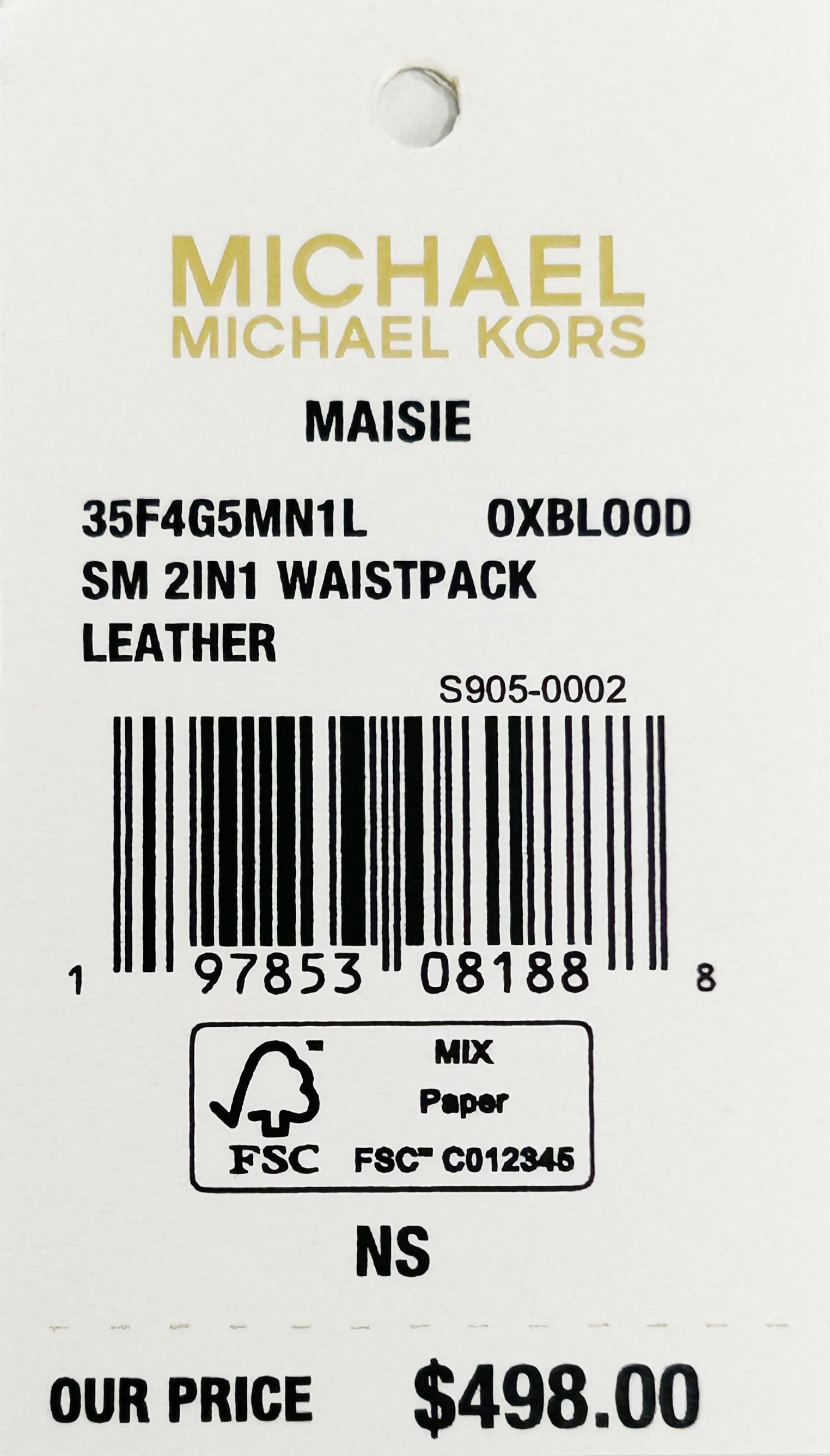 Michael Kors Leather Maise 2 in 1 Fanny Waist Pack Bag