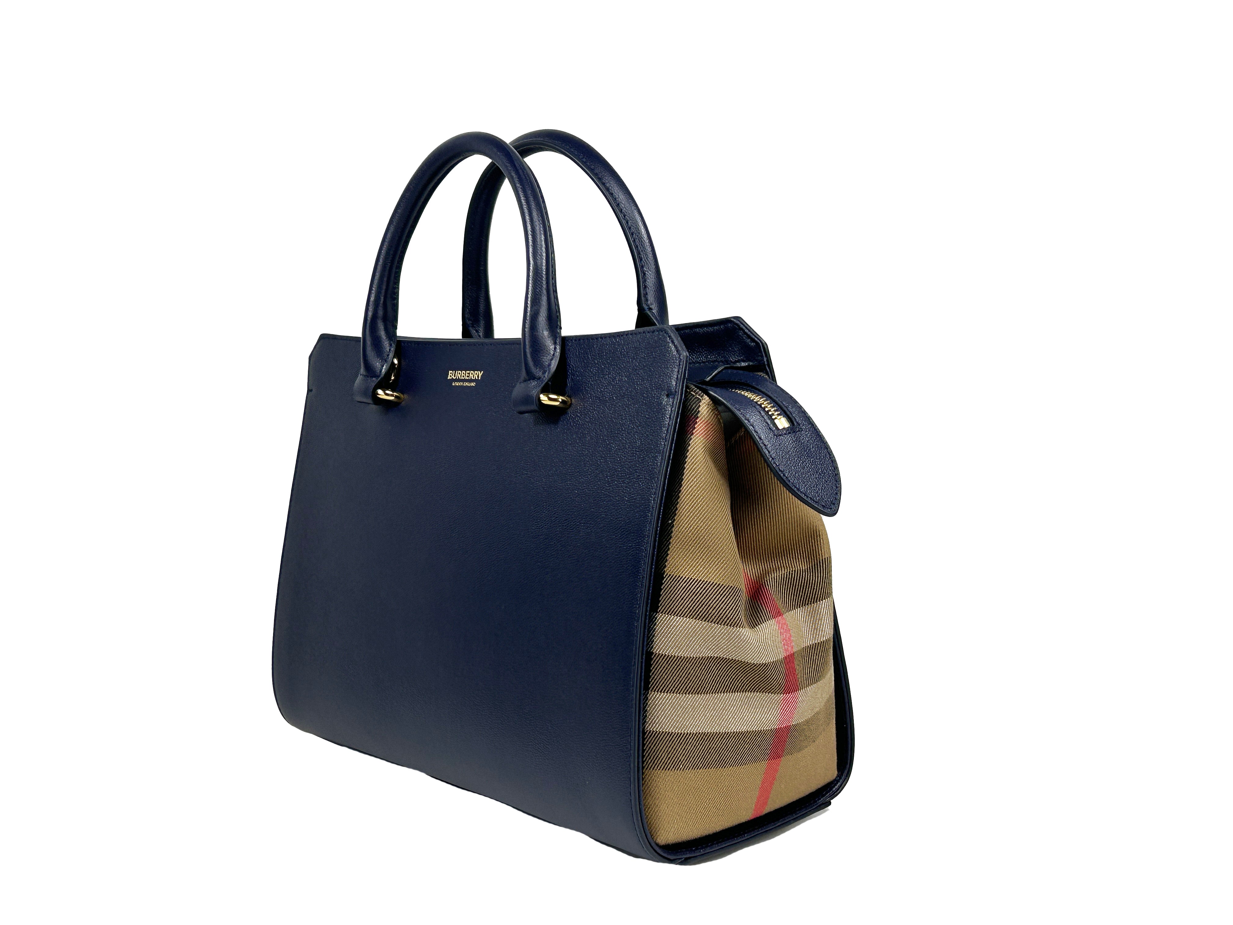 Burberry Small Banwell Leather Tote Bag Purse – handmethebag.com