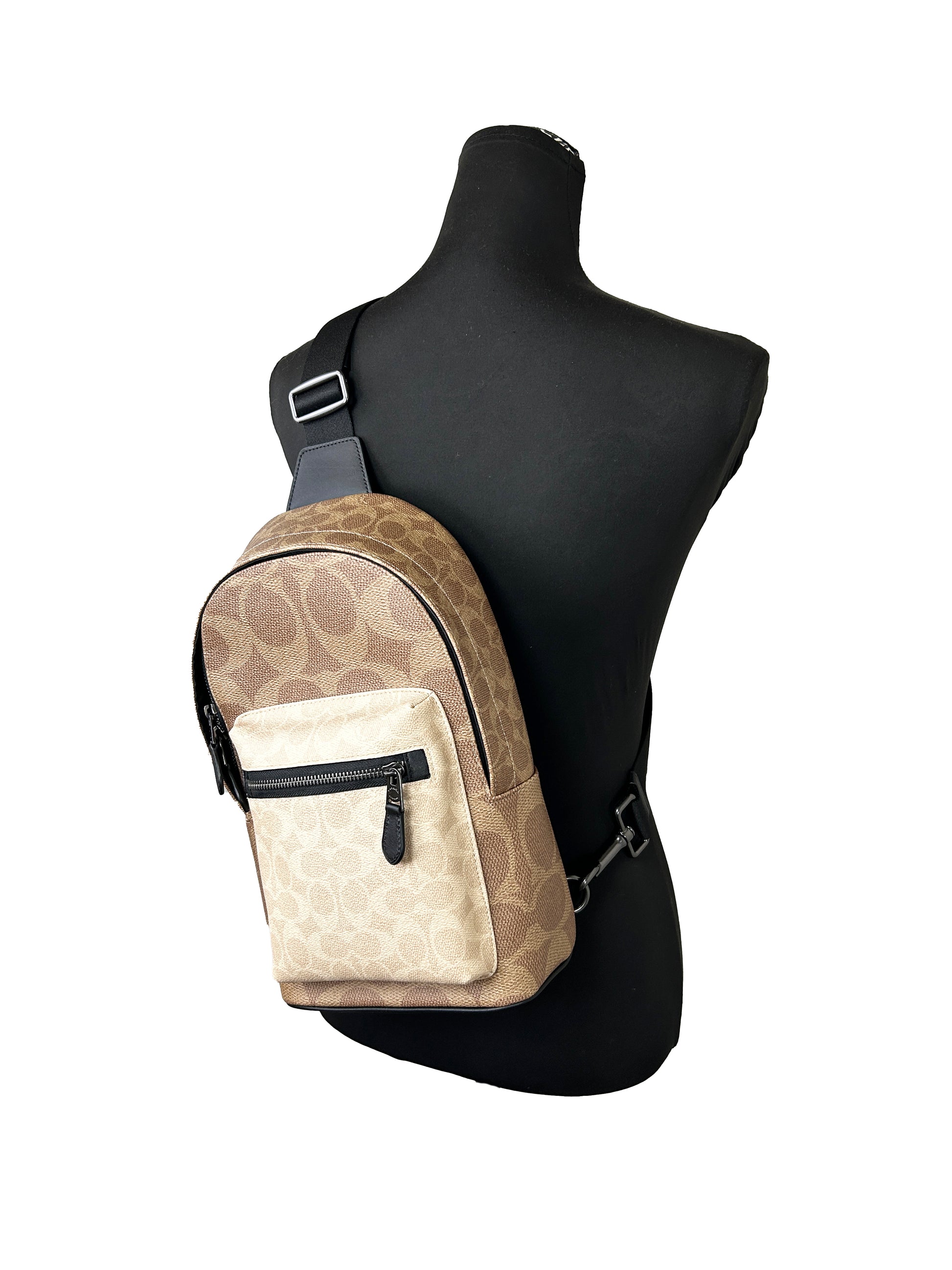 Coach West Color Block Leather Sling Pack Backpack Bag