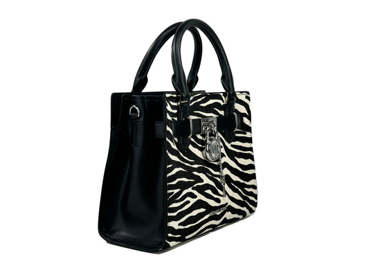 Michael Kors Hamilton Zebra Print Satchel Crossbody