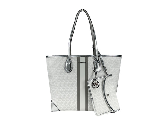 Michael Kors Eva Large Stripe Travel Tote Bag Plus Pouch