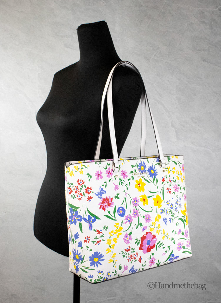 品質のいい katespadeケイトスペードGarden Kate bouquet Straw tote ...