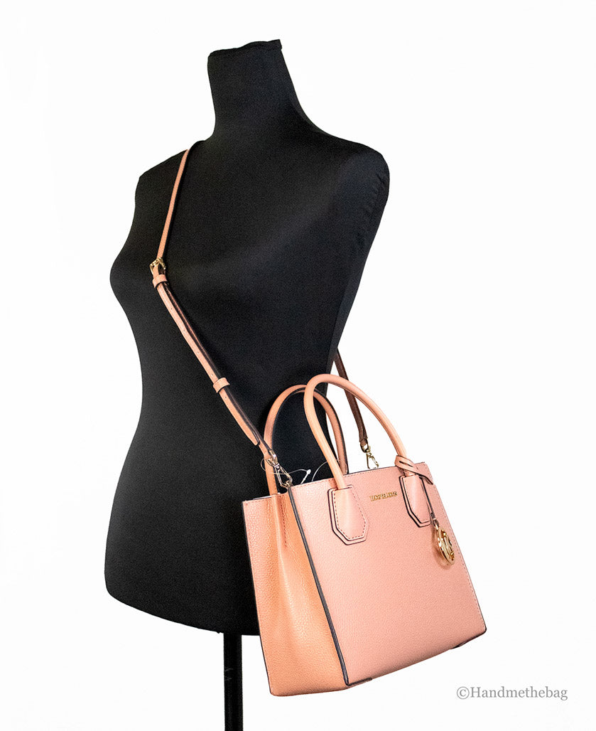 Michael Kors Womens Mercer Extra-Small Pebbled Leather Crossbody Bag  (Sherbert) 