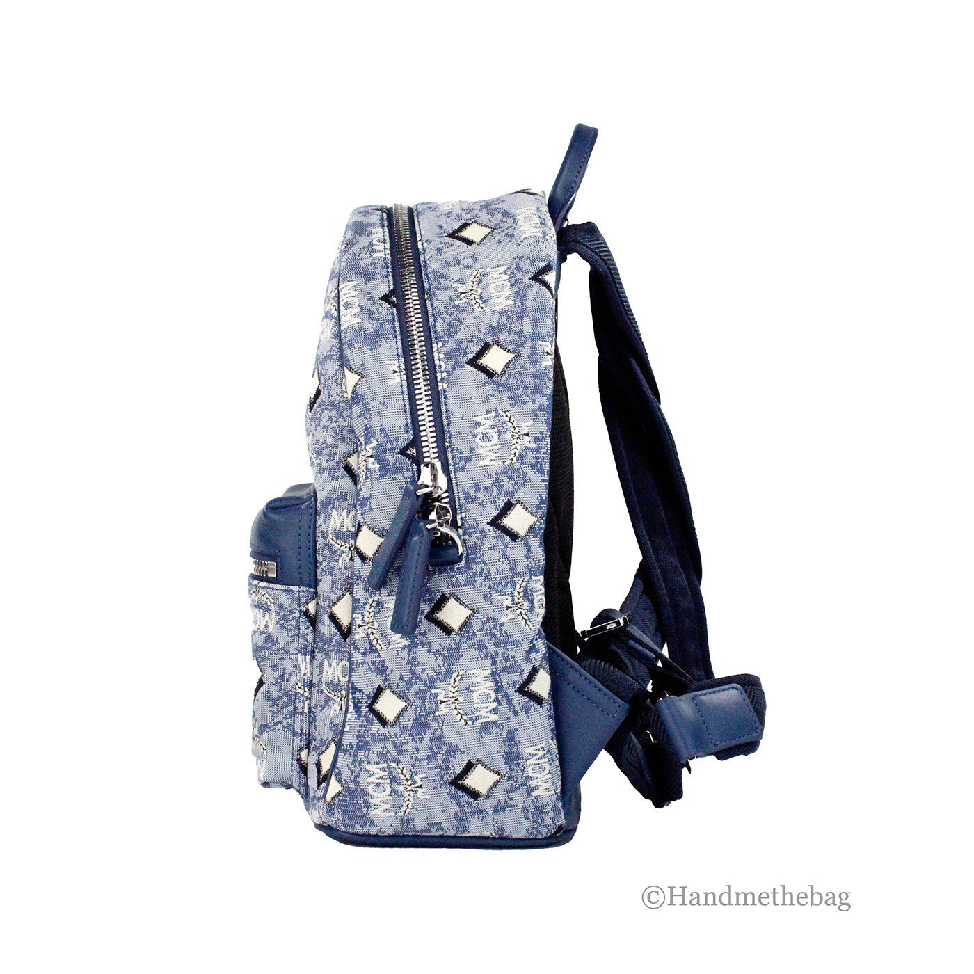 MCM Denim Stark Small Jacquard Backpack