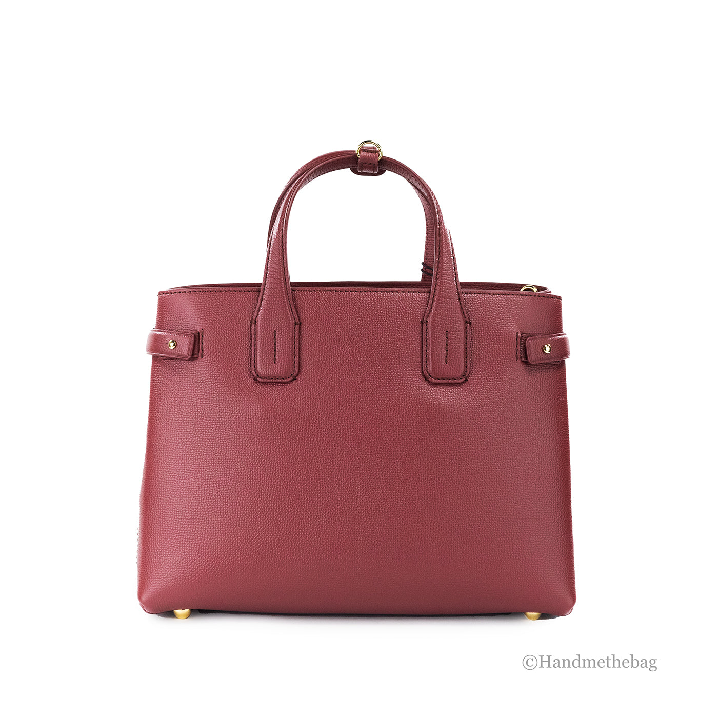 Burberry Banner Medium Crimson Leather Tote Bag