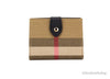burberry luna black house check snap wallet back on white background