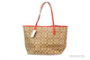 coach wild strawberry city tote back on white background