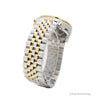 michael kors mk5955 lexington silver gold watch band on white background