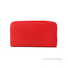 Burberry Elmore Red Branded Embossed Leather Continental Clutch Wallet