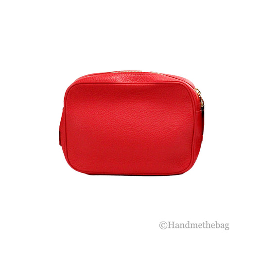 Burberry Small Branded Red Leather Camera Crossbody Bag