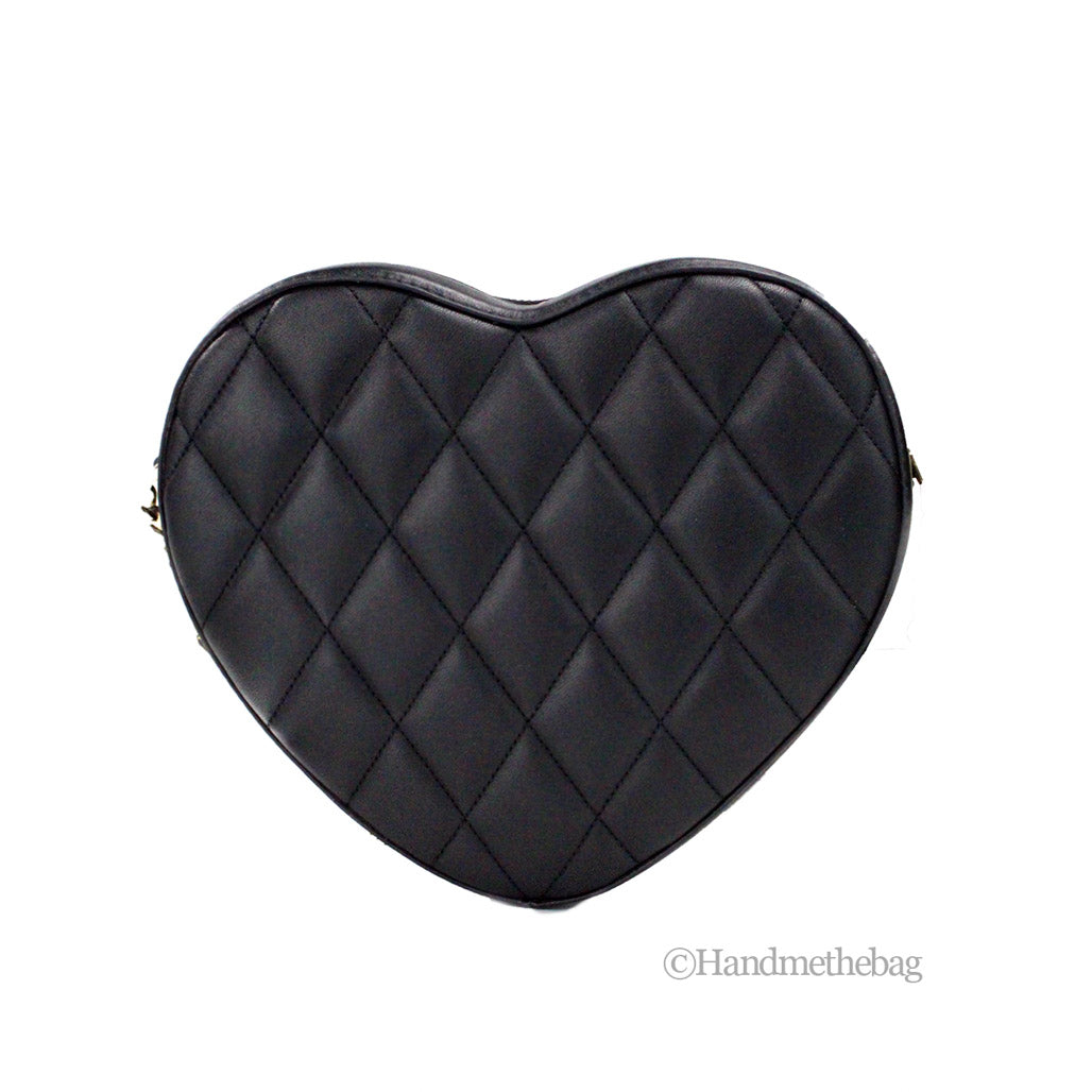 Kate Spade New York Black Quilted Love Shack Heart Leather