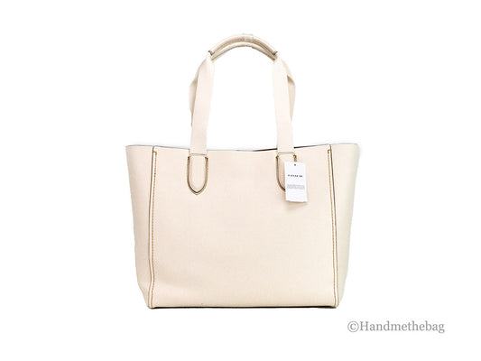 coach derby chalk tote back on white background