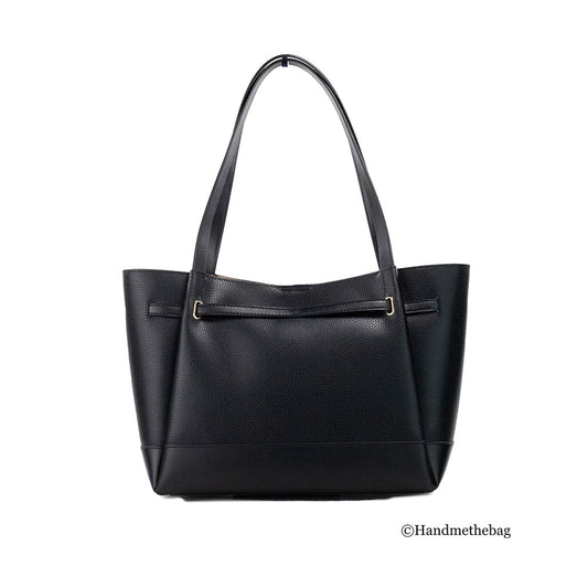 Michael Kors Reed Large Black Pebbled Leather Belted Tote