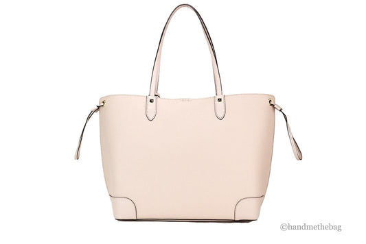 michael kors edith soft pink tote back on white background