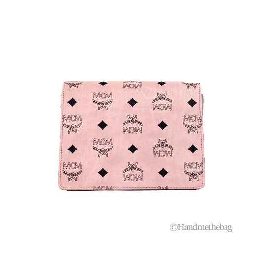 MCM Soft Pink Leather Mini Flap Lock Crossbody Bag