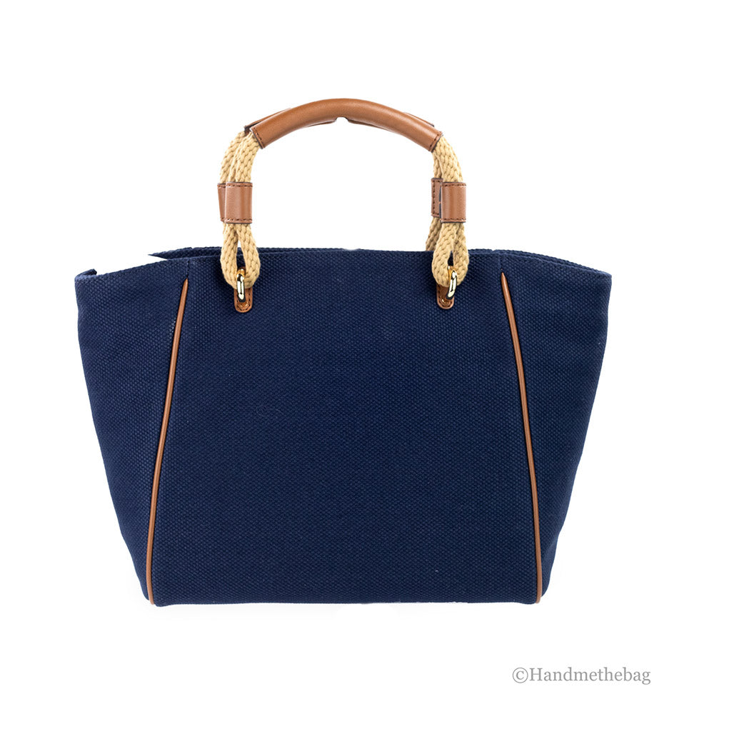 Michael hotsell Kors Navy Leather/Canvas Tote Bag