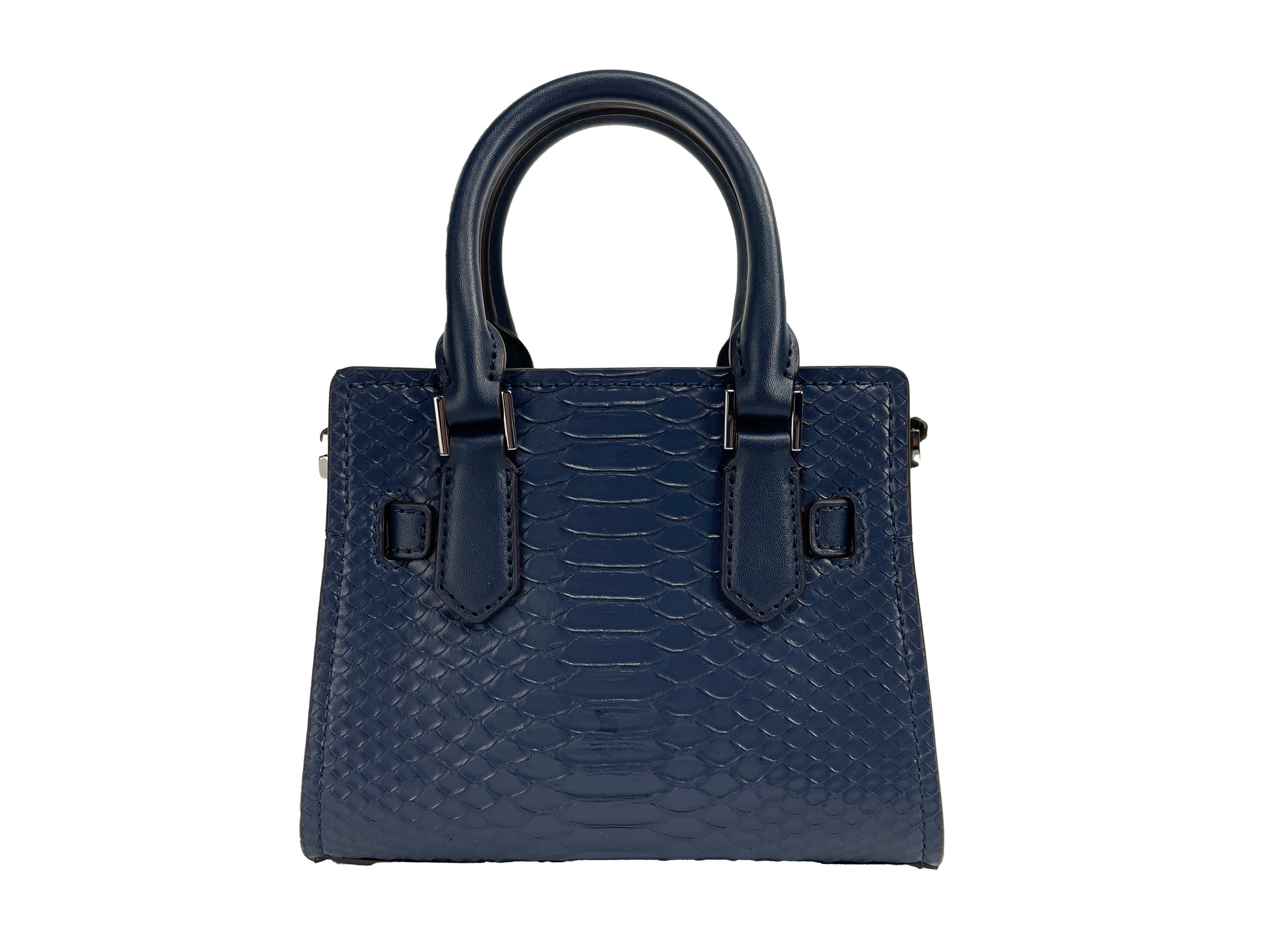 Michael Kors Hamilton XS Navy Snake Satchel Crossbody