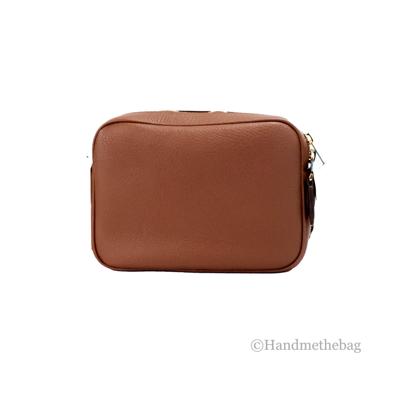 Burberry Small Branded Tan Leather Camera Crossbody Bag