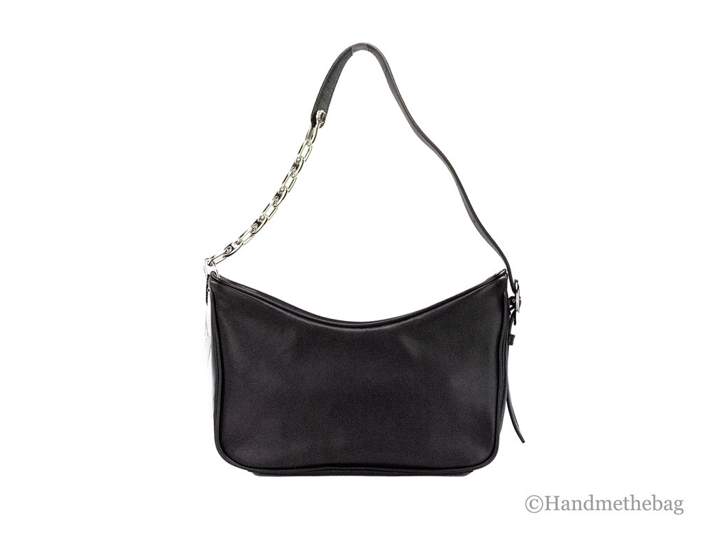 marc jacobs tempo black shoulder bag back on white background