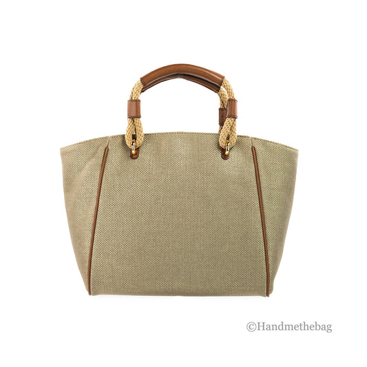 Michael Kors Talia Small Gold Canvas Grab Bag Tote