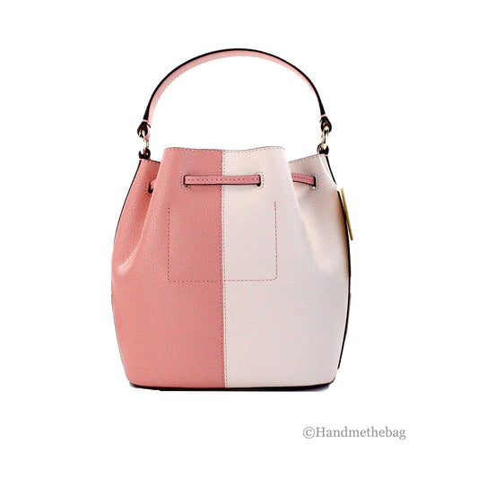 Michael Kors Reed Medium Primrose Leather Belted Bucket Messenger