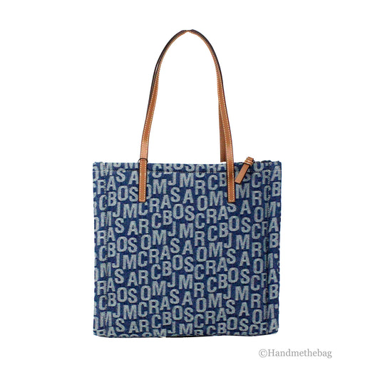 Marc Jacobs The Washed Monogram Denim Grind Canvas Tote