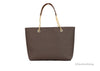 michael kors jet set brown front zip tote back on white background