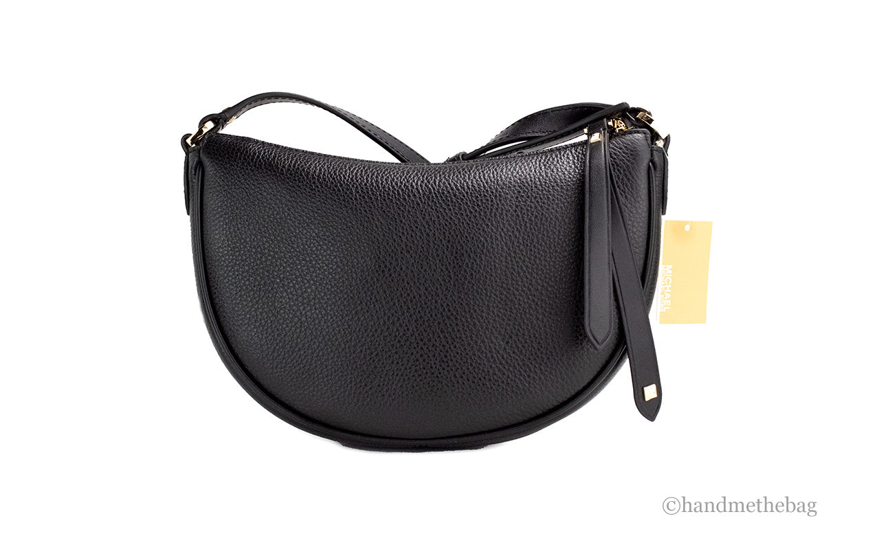 Michael Kors Dover Small Black Half Moon Crossbody Bag