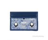mcm vintage blue card case back on white background