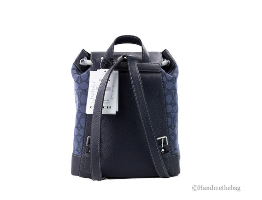 Coach Dempsey Navy Canvas Logo Patch Backpack