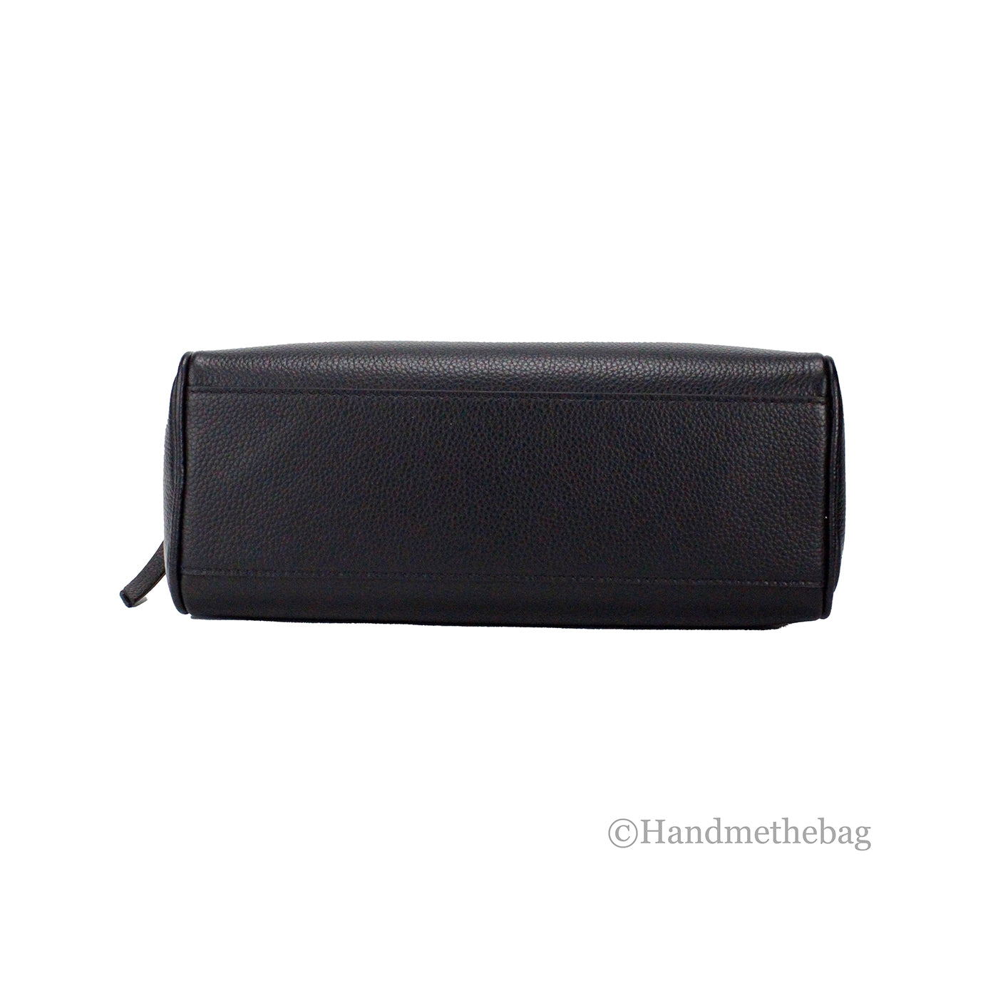 Versace Virtus Small Black Grainy Leather Bowling Top Handle Crossbody Handbag