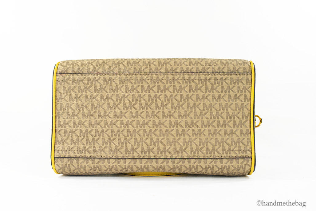 Michael Kors Travel Medium Daffodil Signature PVC Duffle Crossbody Handbag Purse