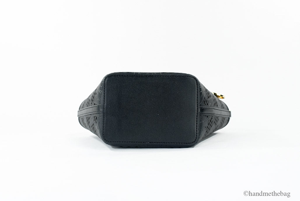 Michael Kors Kimber Small Black Vegan Leather 2-in-1 Zip Tote Messenger Handbag