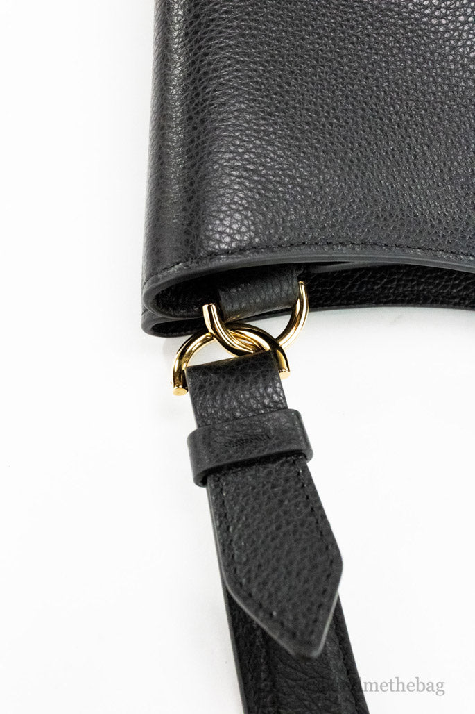 versace virtus small hobo bag detail on white background