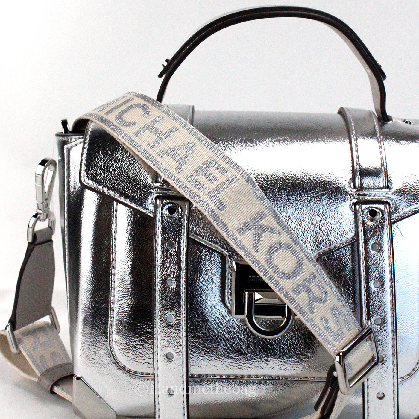 Manhattan medium crackled metallic best sale leather satchel