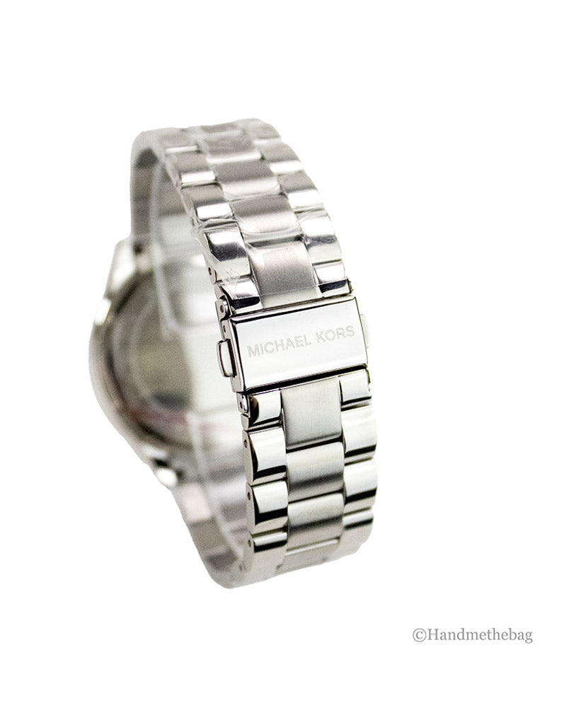 michael kors mk3178 runway watch back on white background