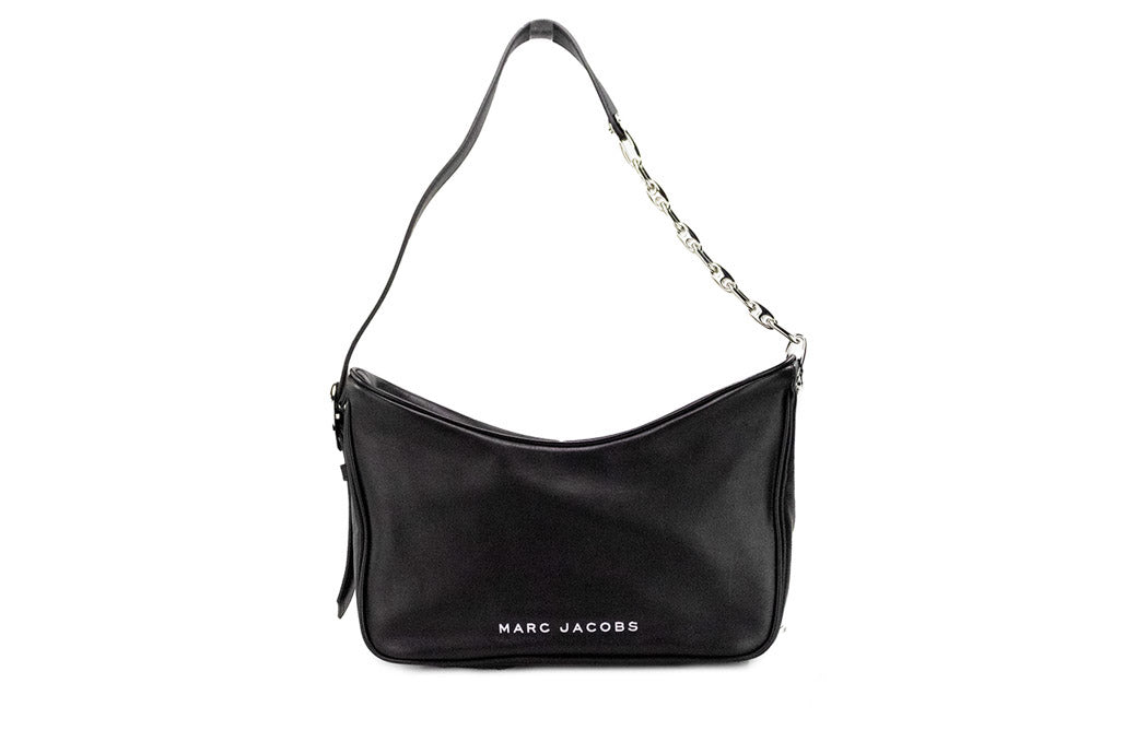 marc jacobs tempo black shoulder bag on white background