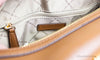 michael kors travel brown duffle inside on white background