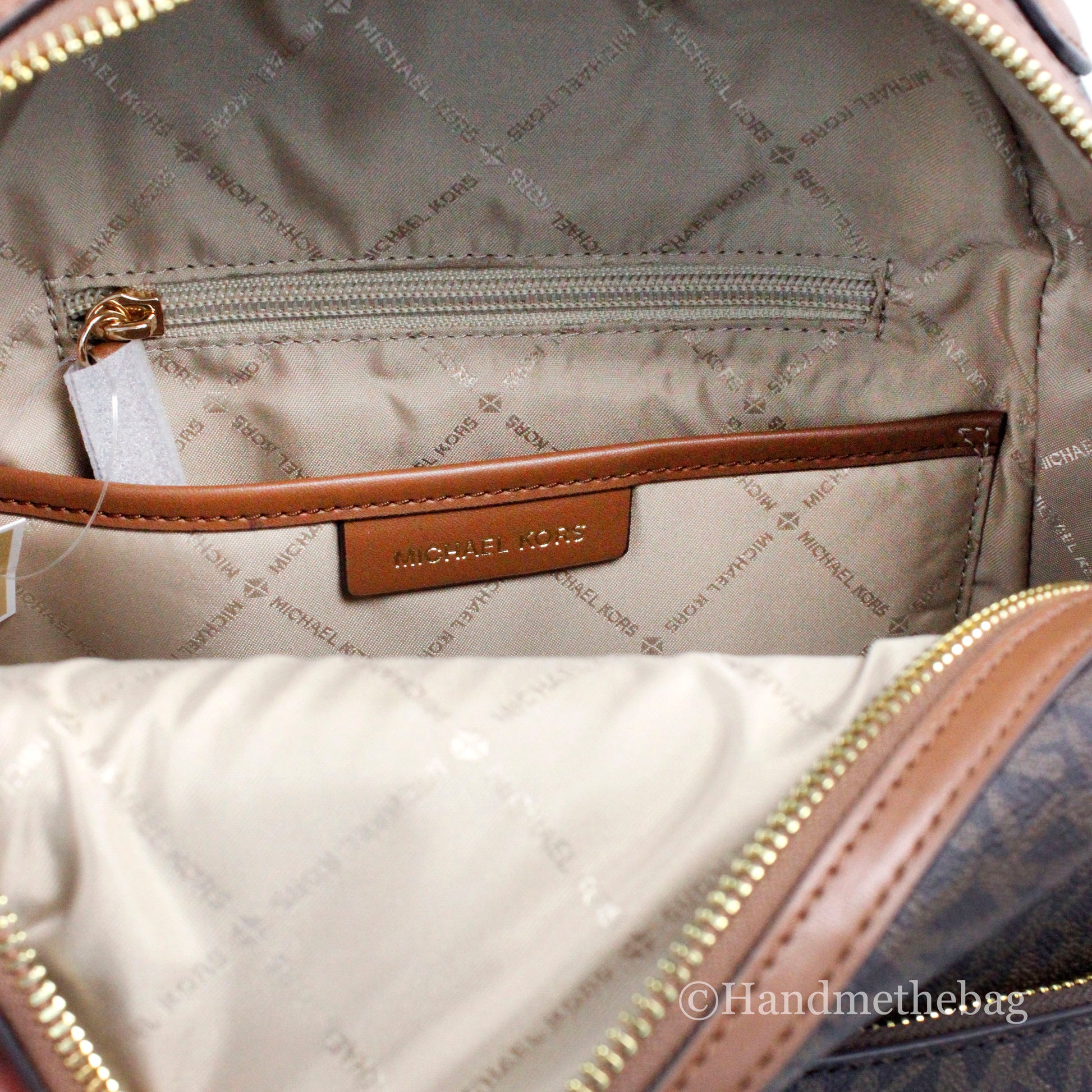Michael Kors Sheila Medium Brown PVC Front Pocket Backpack