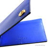 Versace Smooth Vitello Leather Blue Money Clip Wallet