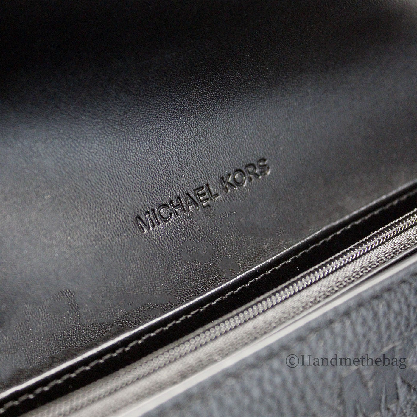 Michael Kors Jet Set Black Embossed Envelope Continental Wallet