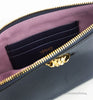 Versace Small Navy Pebbled Leather Wristlet Clutch Pouch