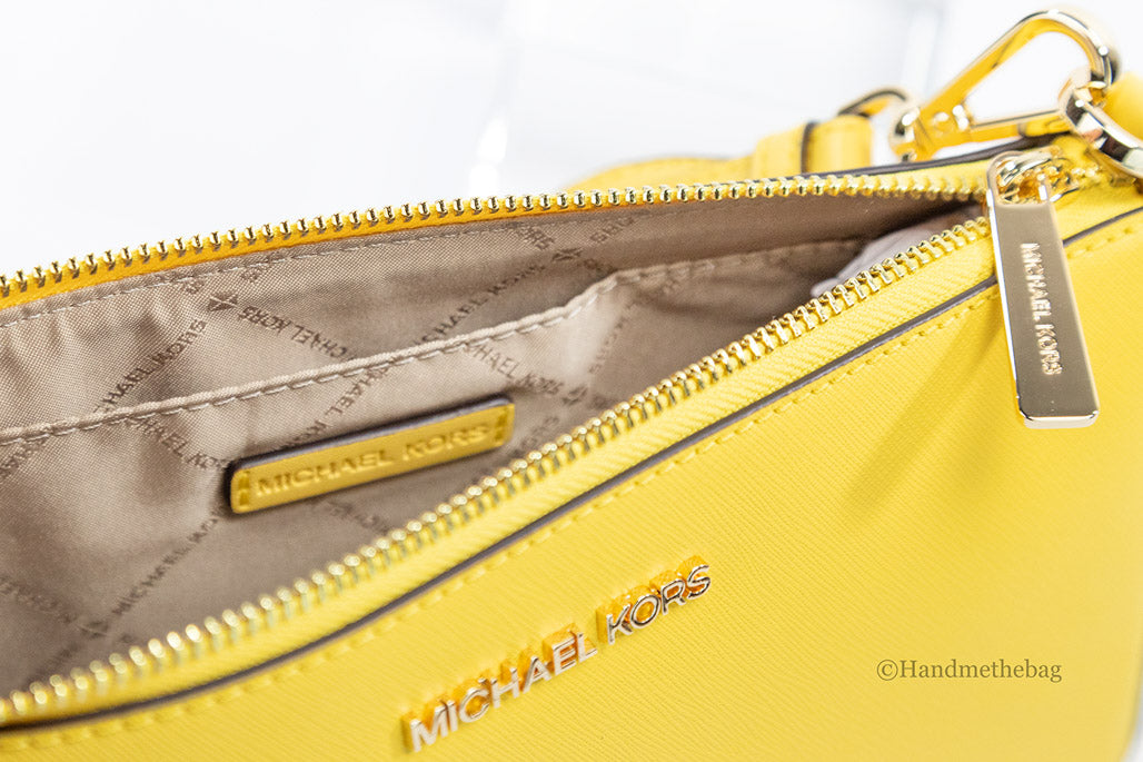 MICHAEL KORS JET SET TRAVEL SMALL CROSSBODY BAG 3 in 1 TECH Leather Daffodil