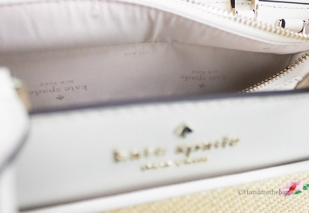 kate spade staci garden bouquet satchel inside on white background