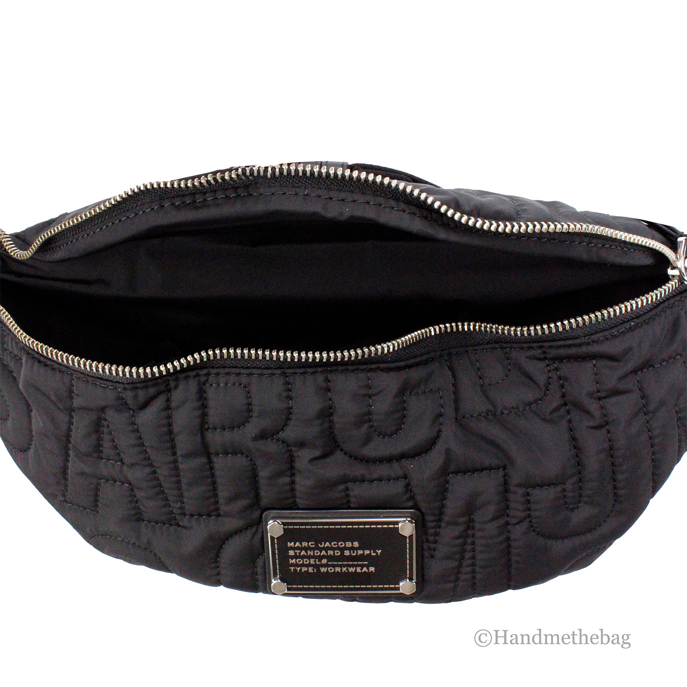 Marc Jacobs Medium Black Quilted Nylon Sling Belt Bag