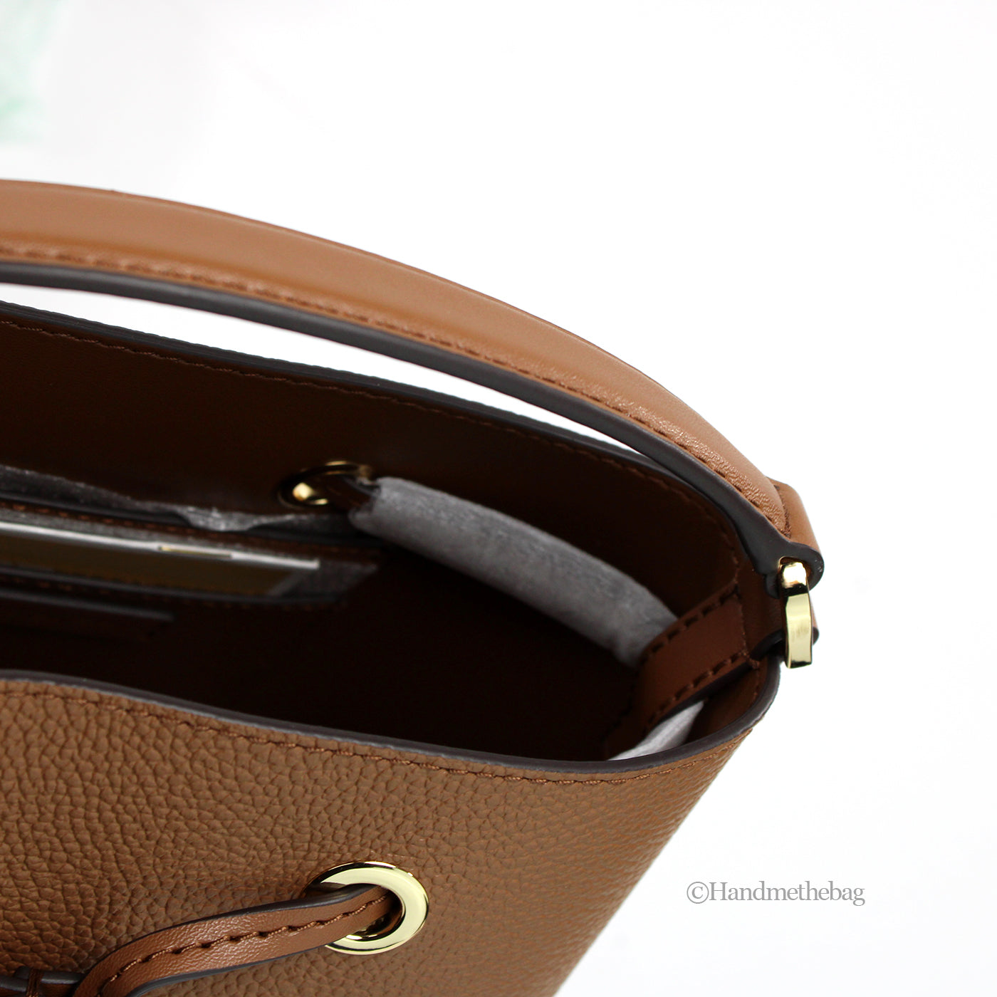 Michael Kors Mercer Small Luggage Leather Bucket Crossbody Bag