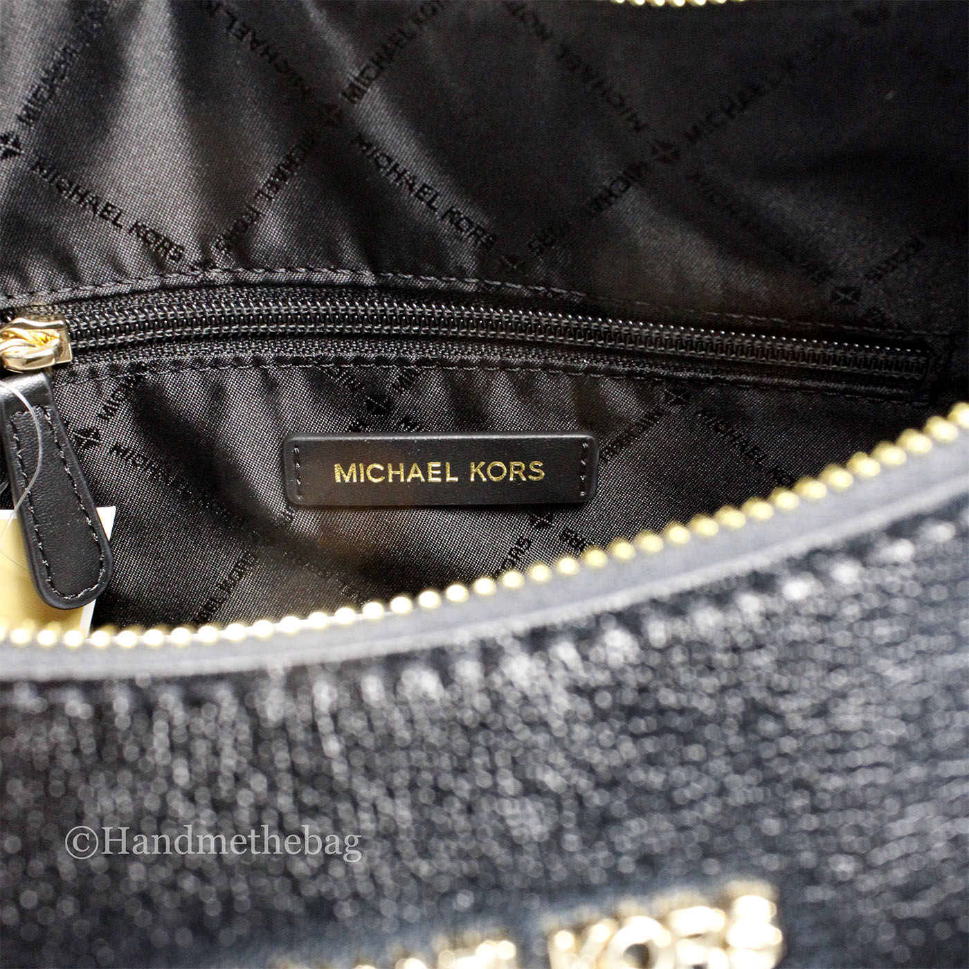 Michael Kors Wilma Large Black Leather Chain Shoulder Bag