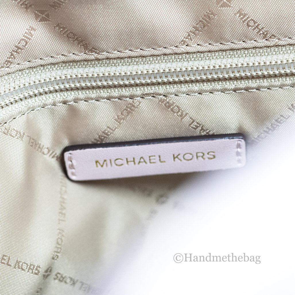 Michael kors Emilia Large East West Powder Blush Pebbled Leather Tote Handbag Pink