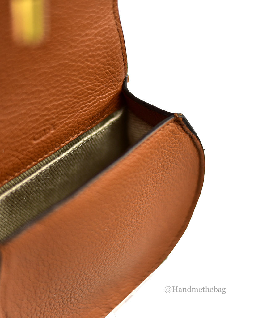 CHLOE Calfskin Nano Marcie Saddle Bag Tan 1275049